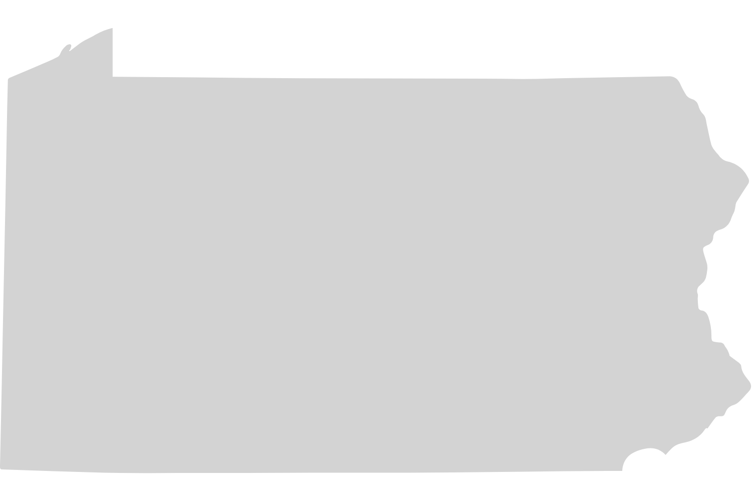 Outline of the state of Kansas with a smirking face on the right side.