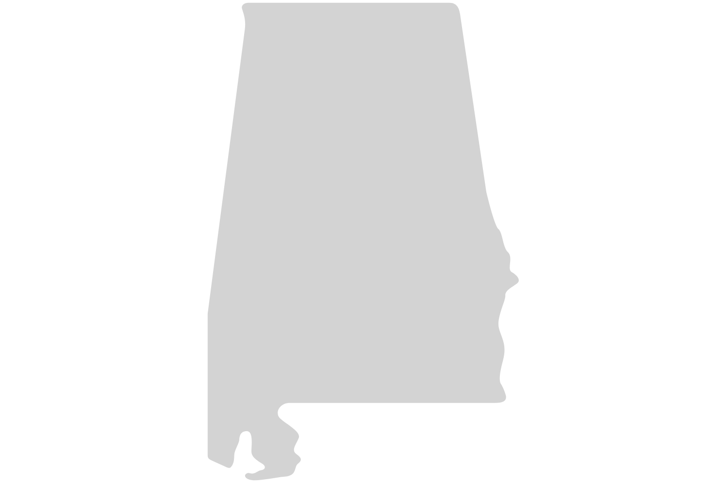 Silhouette map of the state of Georgia.