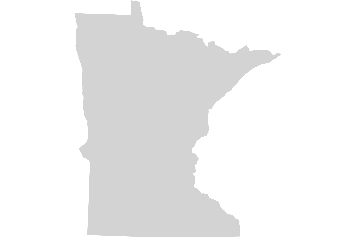 Map of Minnesota with state borders and labels for major cities.