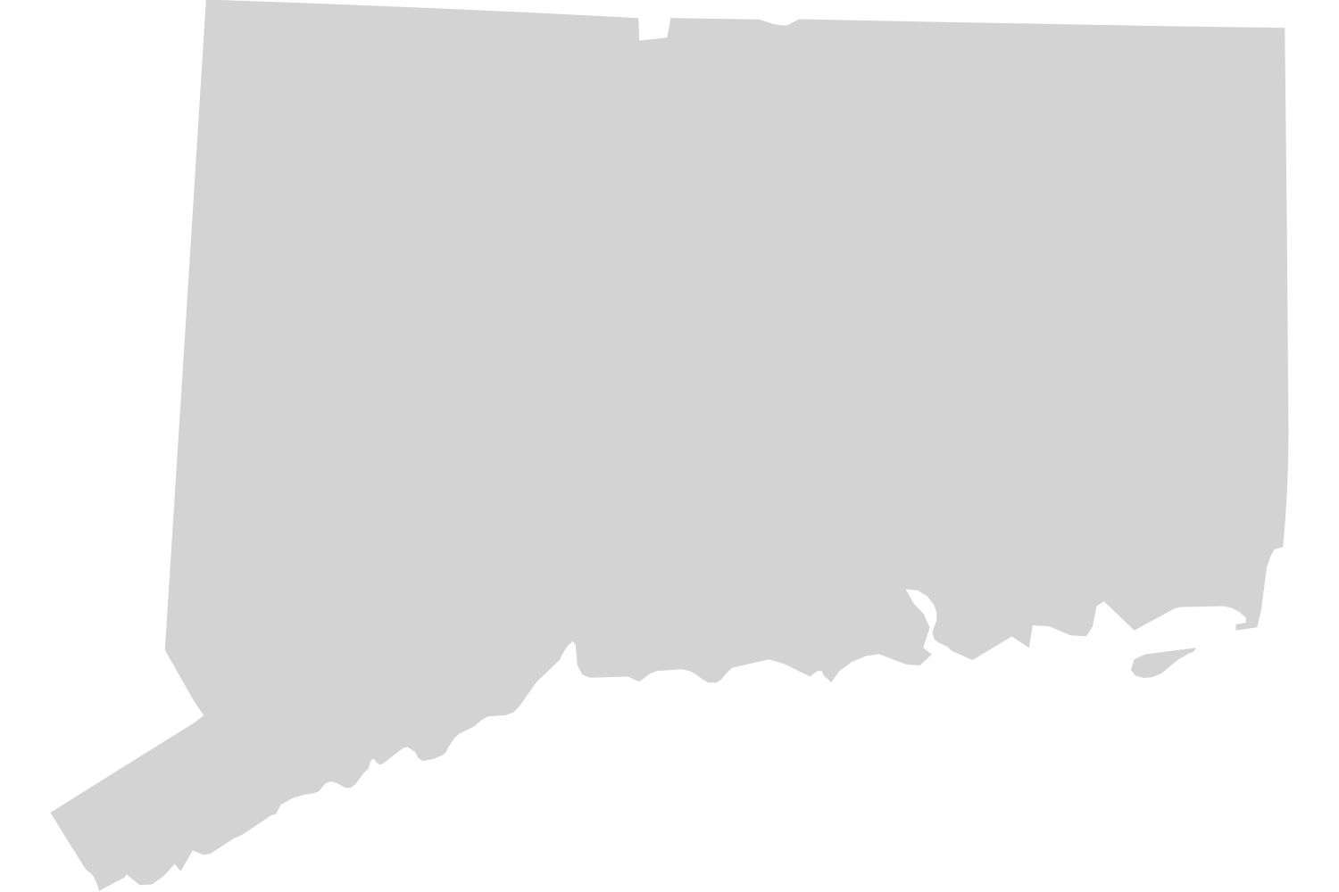 Outline map of the state of Oklahoma in the United States.