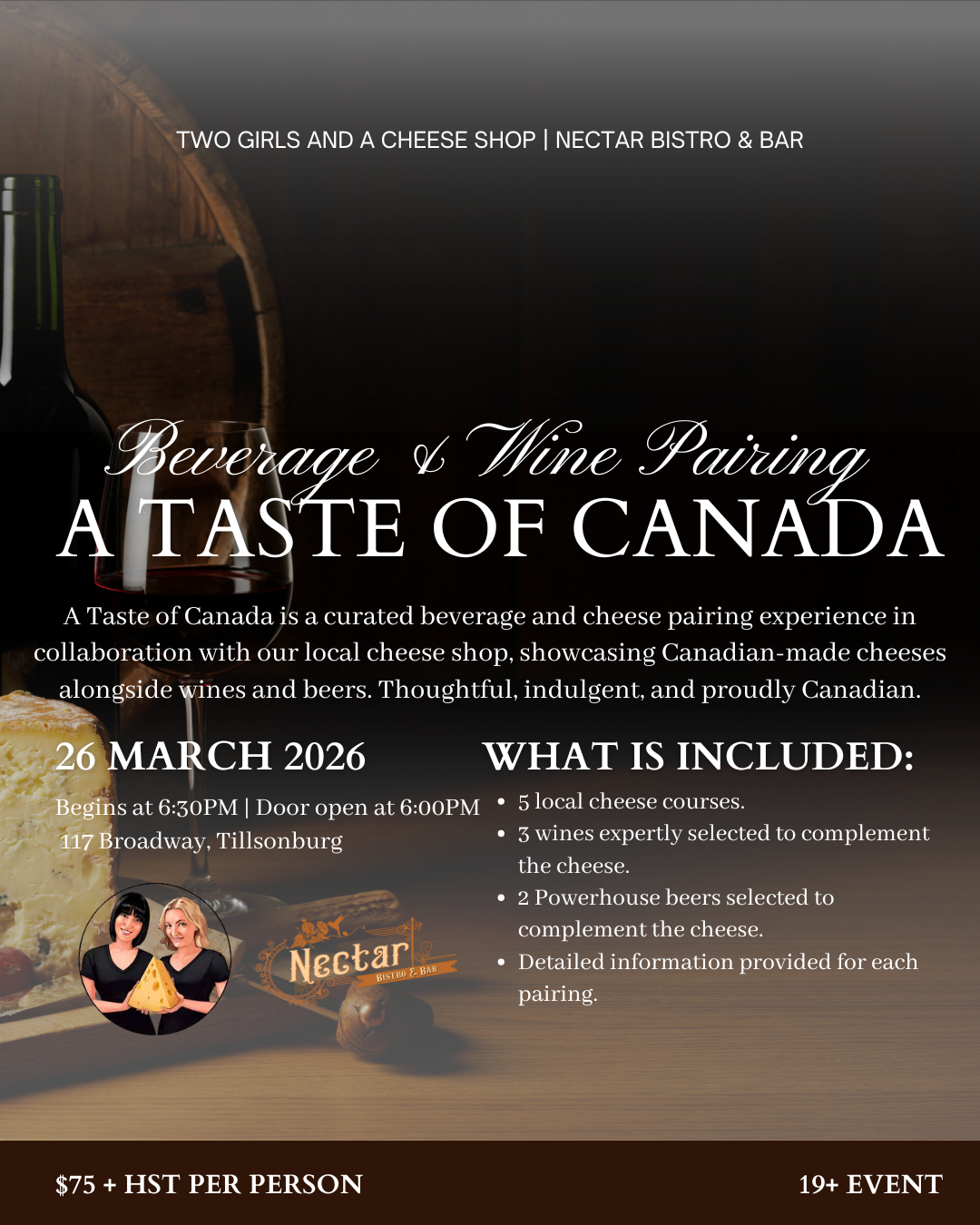 Cheese & Beverage Pairing | Heated Terrance