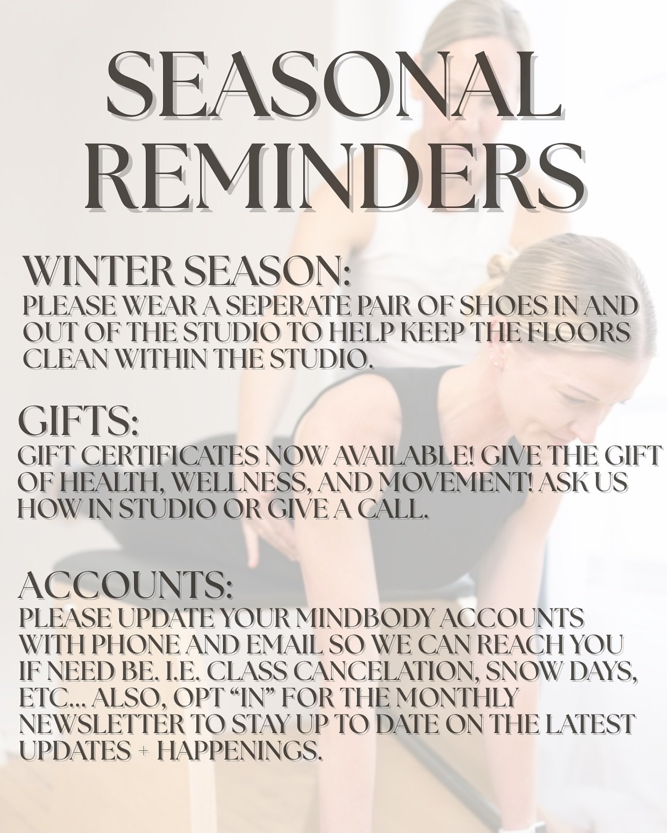 Just a few seasonal reminders! Thank you 🫶🏻