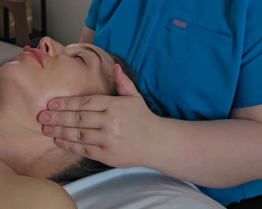Jaw and face massage to help with jaw pain from grinding and clenching