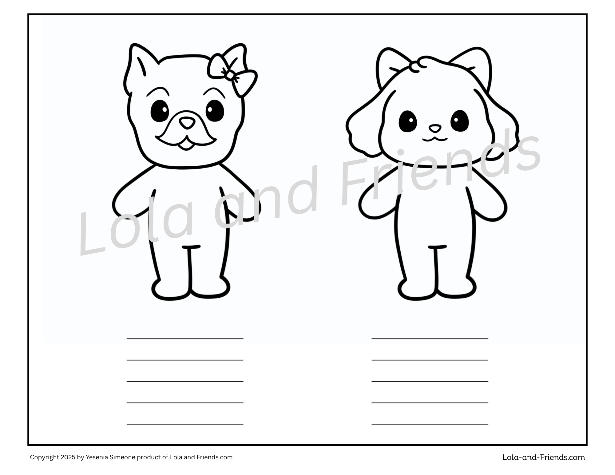 Lola and Friends Character Practice Pages