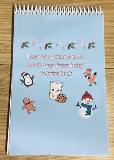 Very Cutesy Winter Vibes Bold & Easy Stress Relief Coloring Book Mini