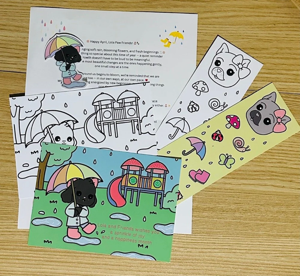 Lola and Friends April Postcard and Bookmark Premium bundle