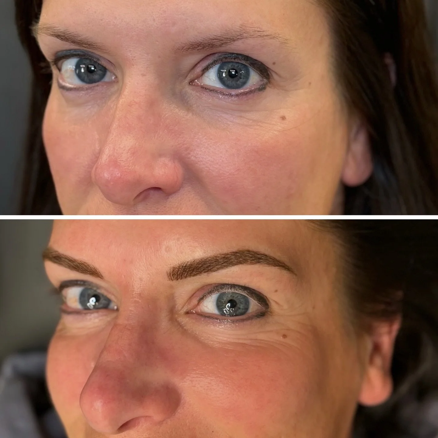 Eyebrows tattoo service with soft, natural powder shading