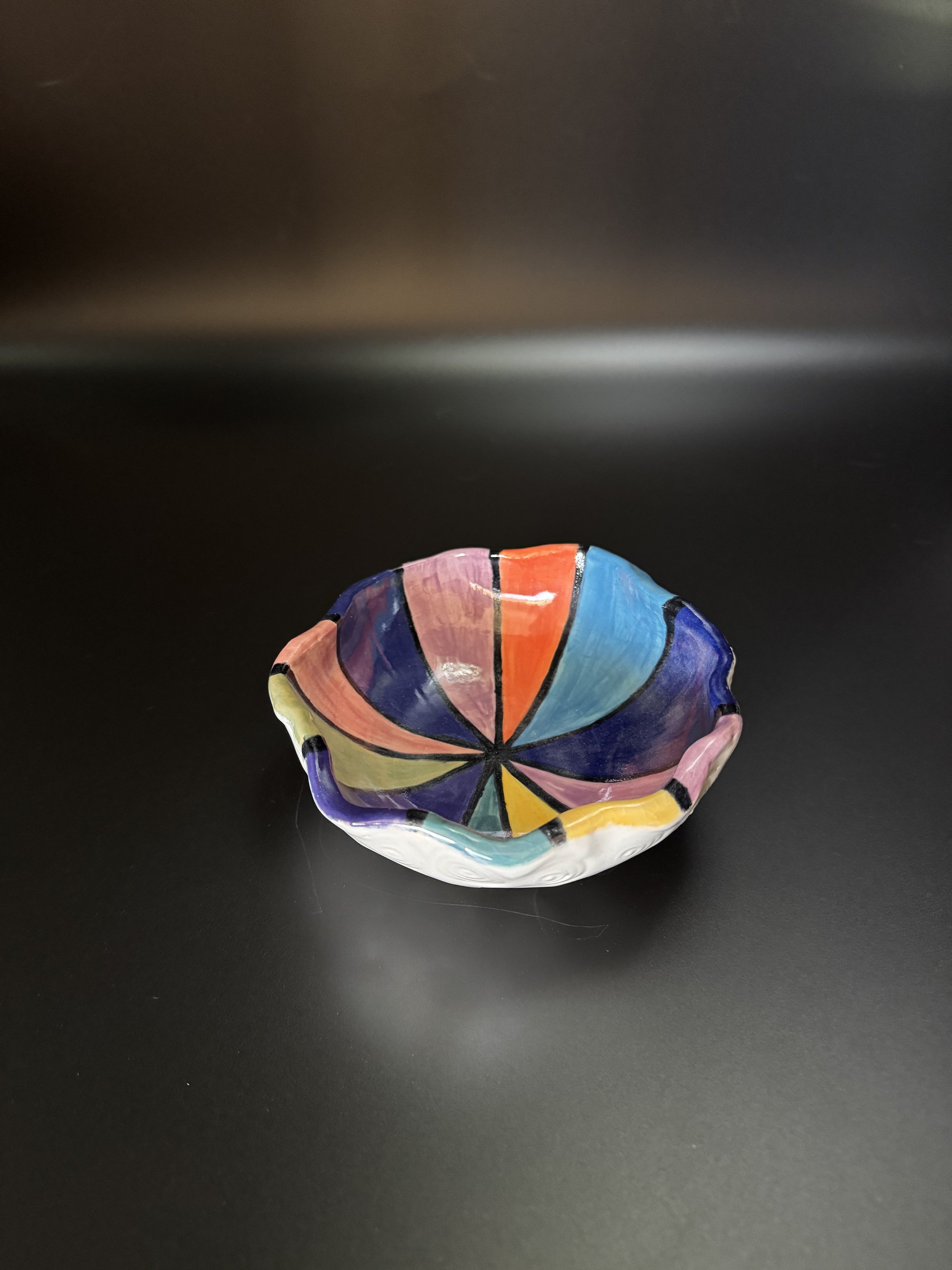 Small Bowl With Color Swirl