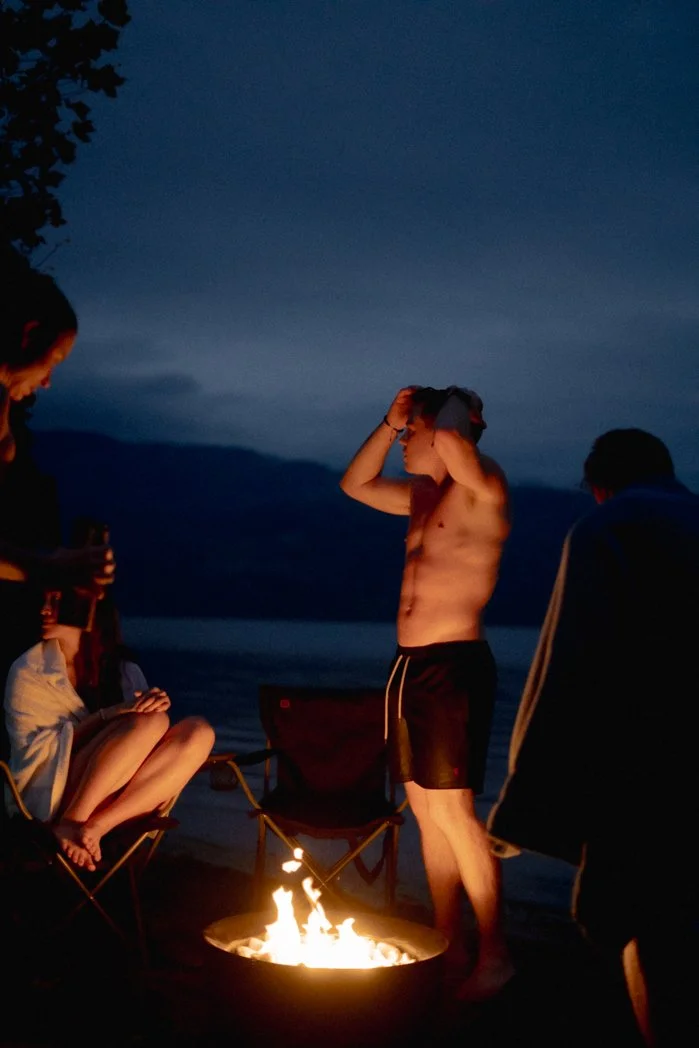 fire, sauna and community Peachland beach