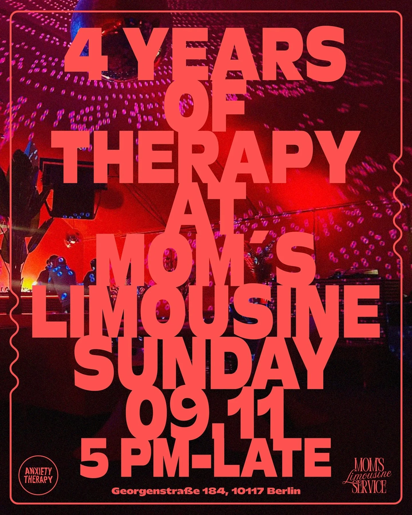 4 YEARS OF THERAPY ❤️

Coming soon at @momslimousineservice 

Free entry with RA ticket 😘