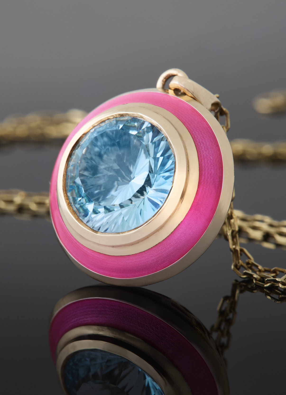 Floral colour pop topaz pendant