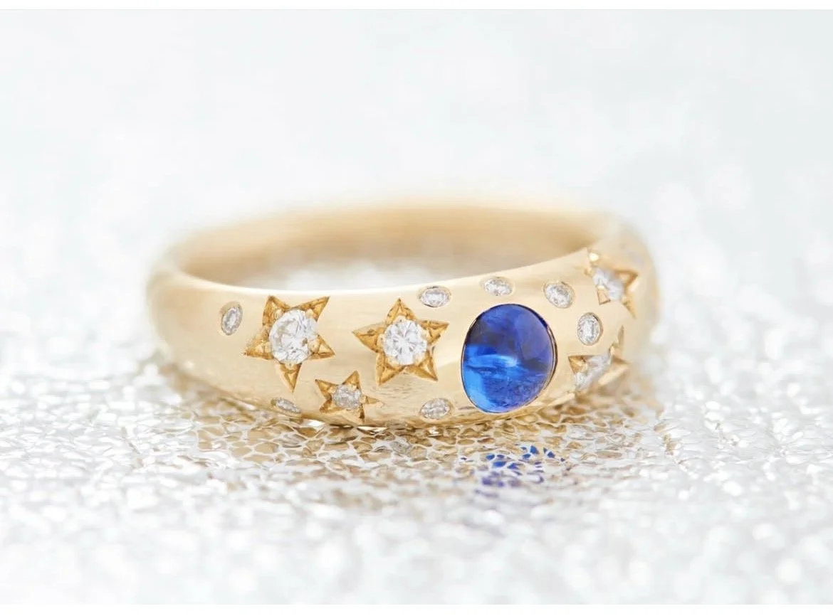 Sapphire Lunar Star Ring
