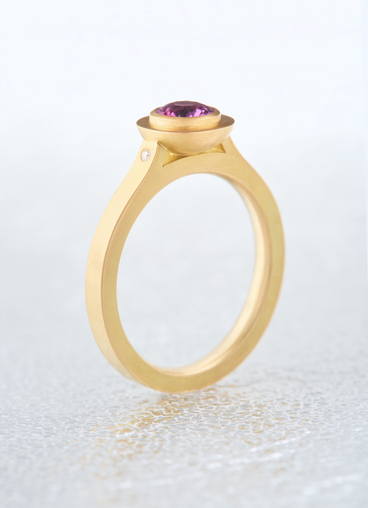 Sun Sapphire Solitaire Ring