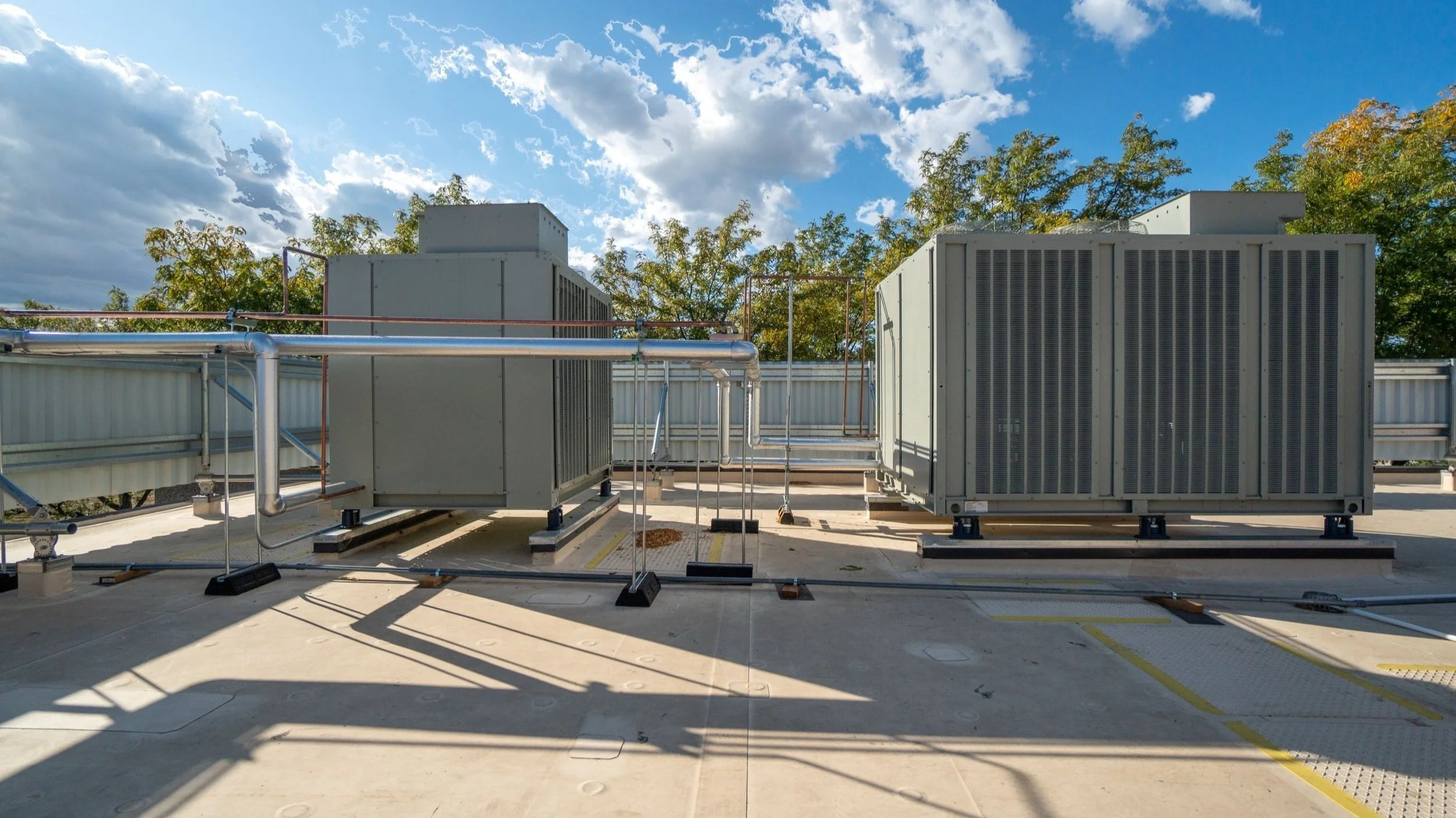 New roof top condensers installed by Comfort Air on Grand Junction Regional Airport.