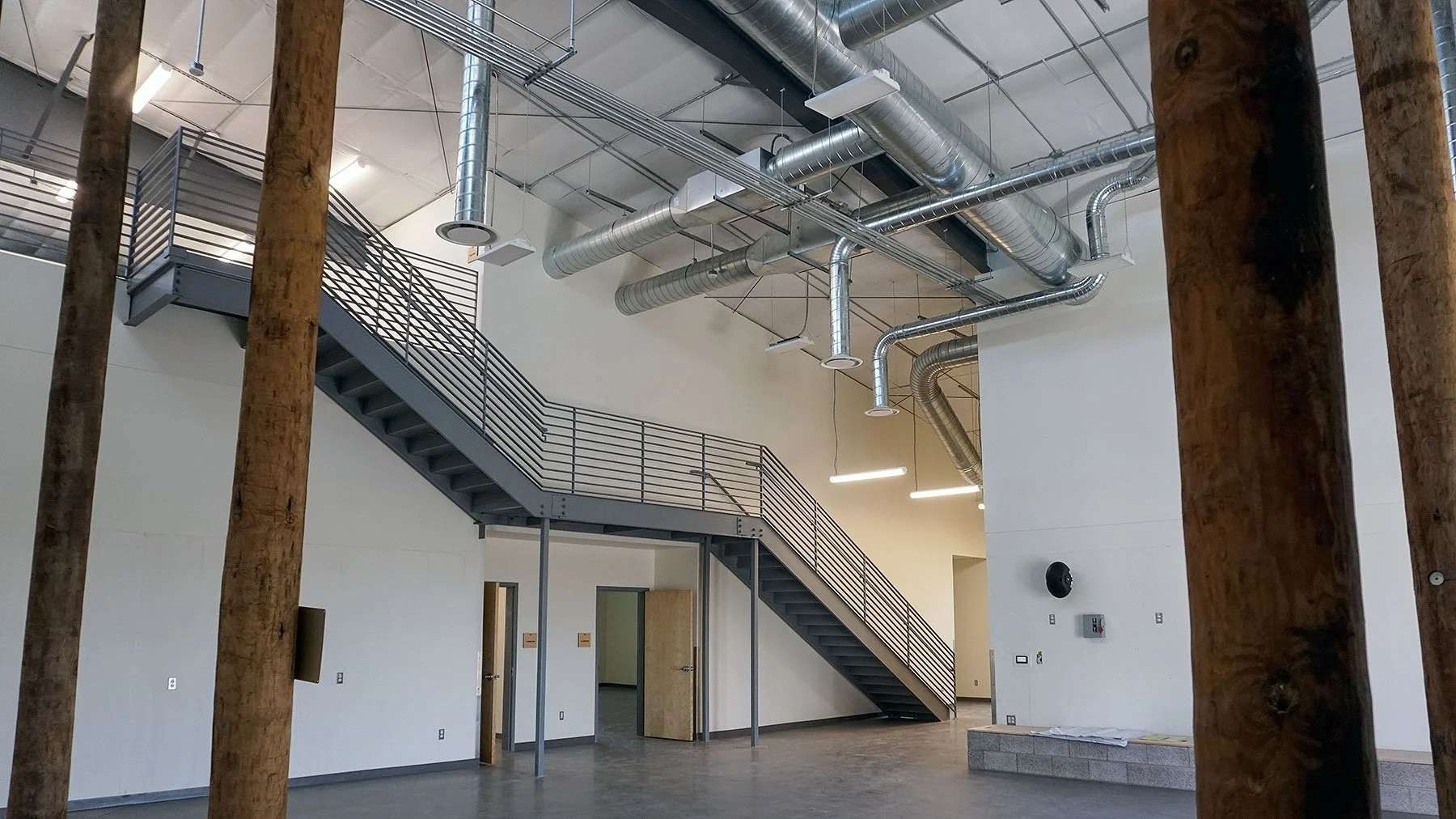 Overhead Spiral by Comfort Air at CMU's Lineworker hands on classroom.