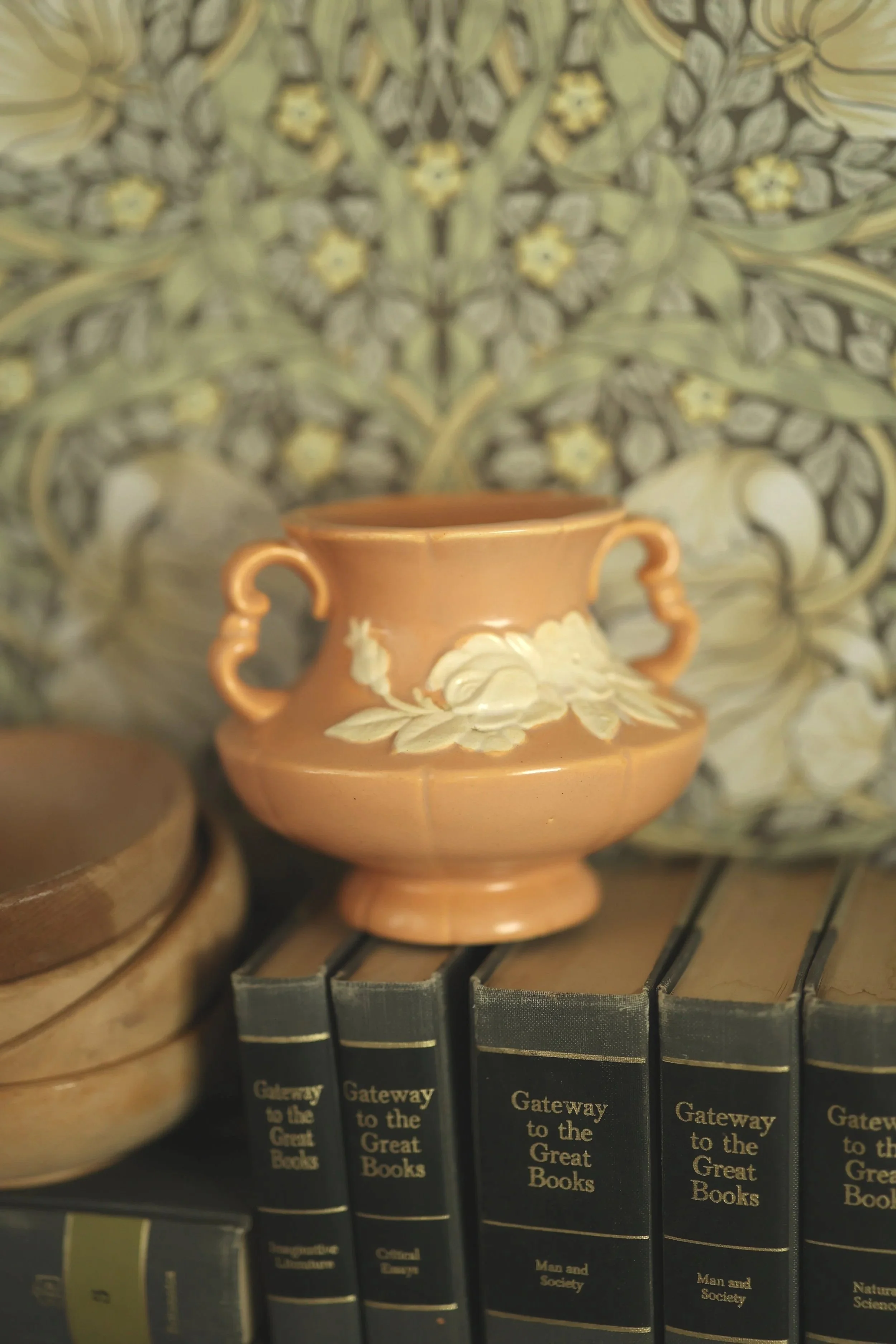 Vintage Weller Pottery Rose Cameo Vase