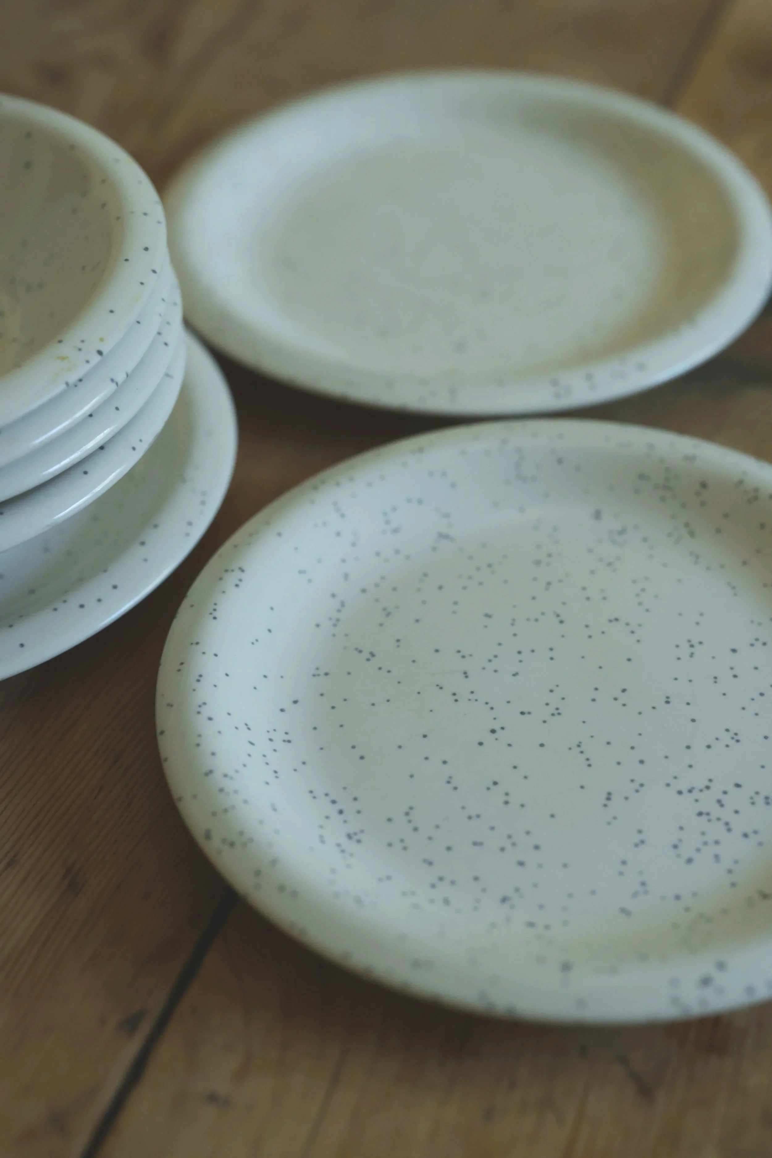 Vintage Speckled Stoneware – Set of 7