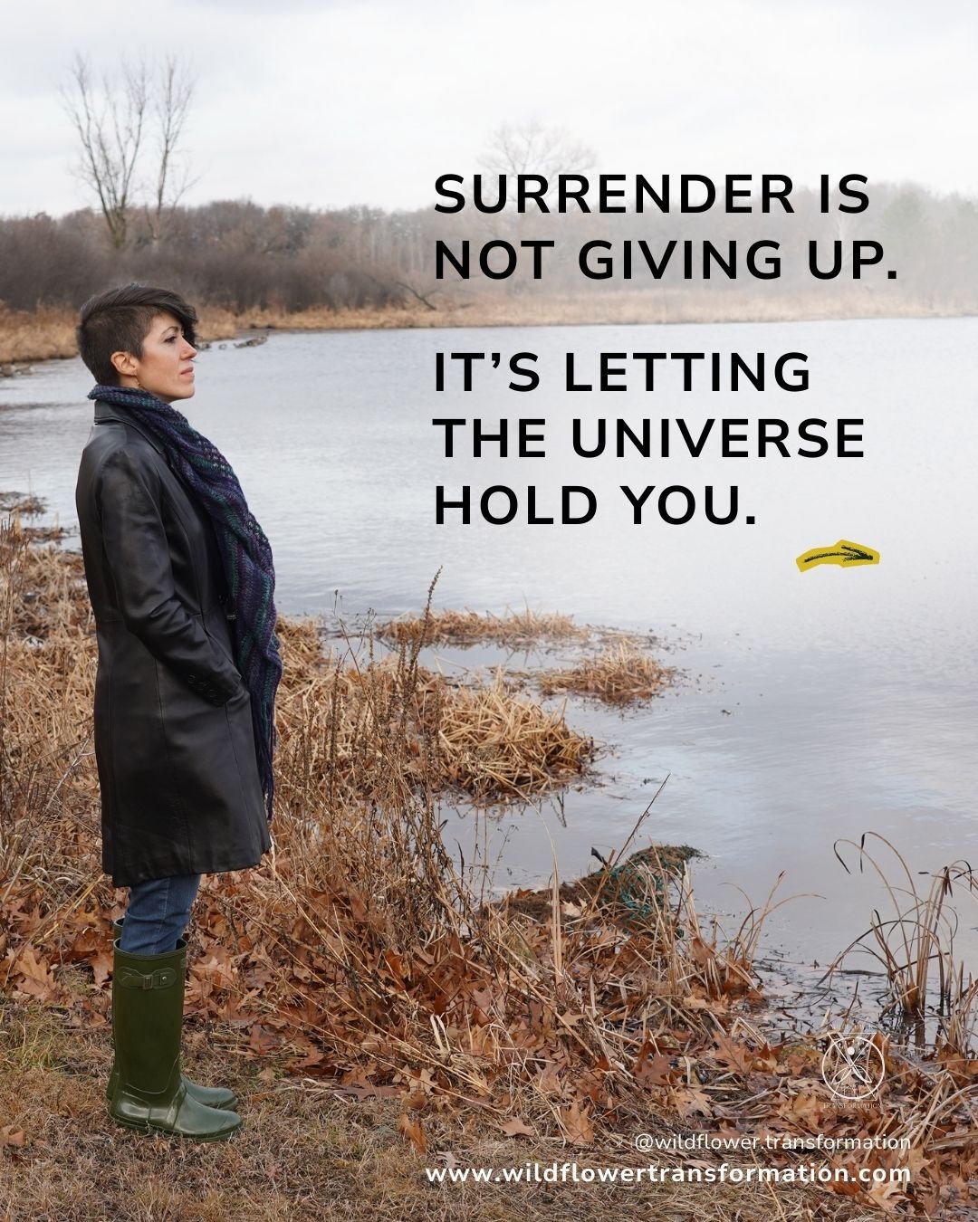 "Surrender is not giving up. It&rsquo;s letting the Universe hold you." 

When we choose to release what we cannot control, our nervous system finally softens. Our heart opens. This isn't weakness; it is alignment. It is allowing guidance, 
