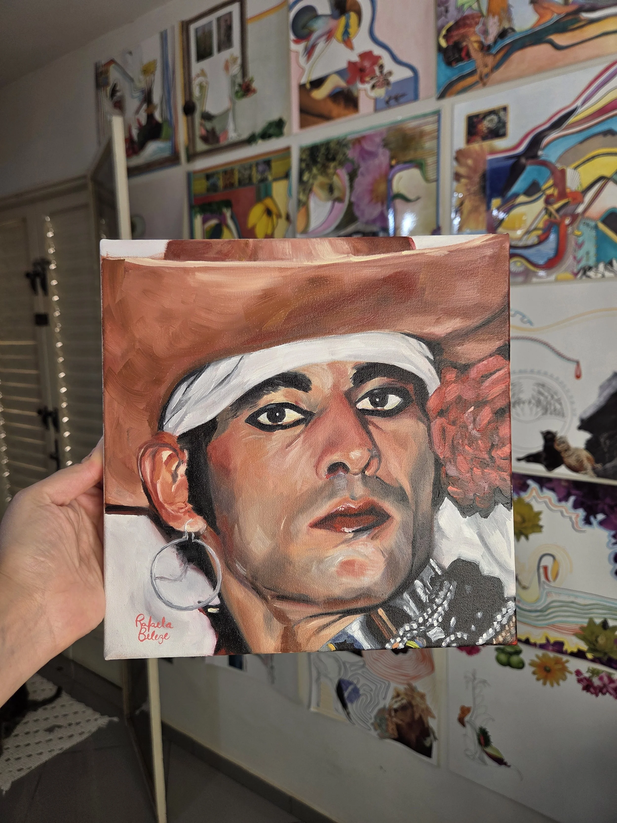 Ney Matogrosso, 25x25cm, oil on canvas, 2025