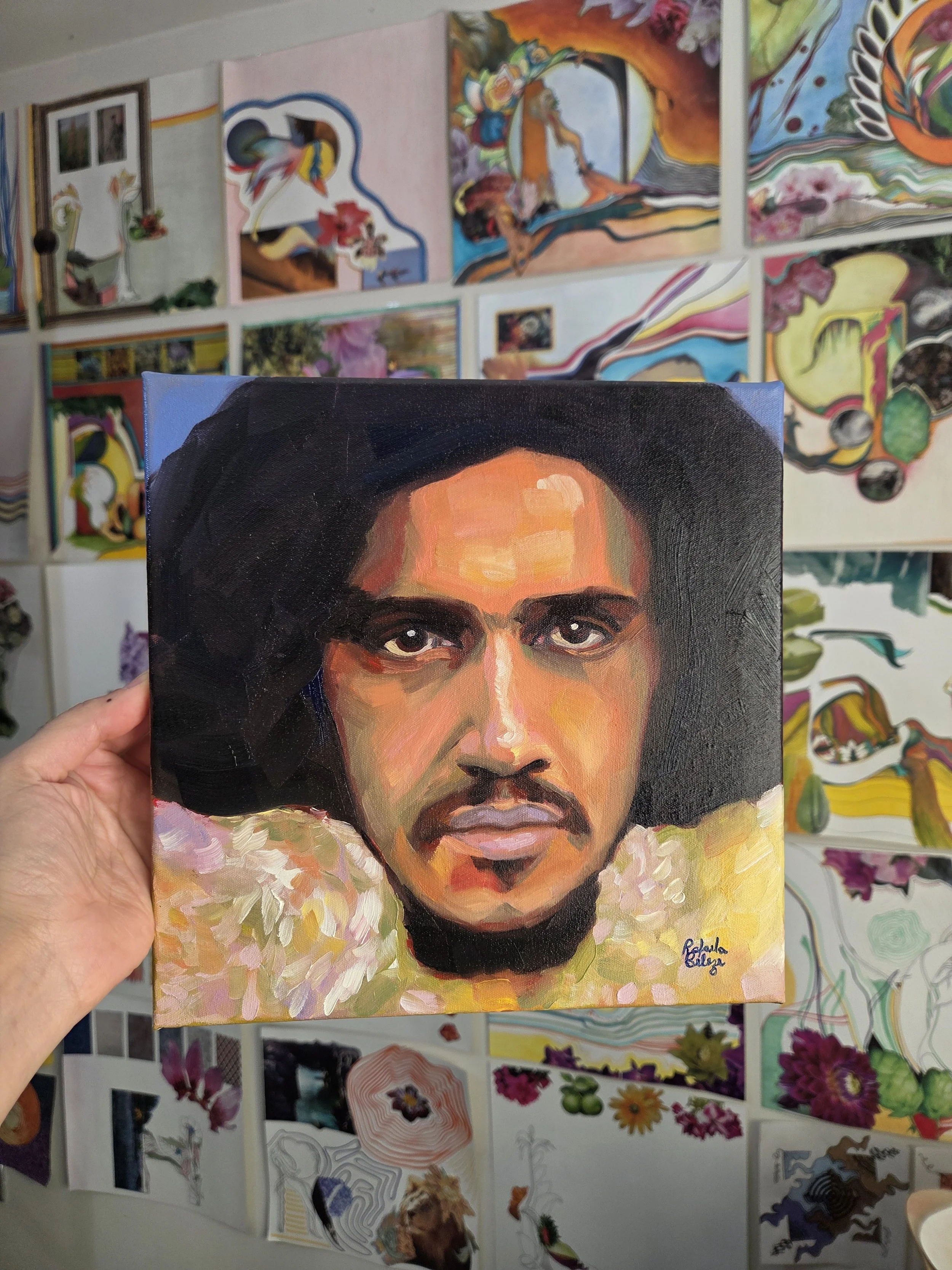 Caetano Veloso, 25x25cm, oil on canvas, 2025