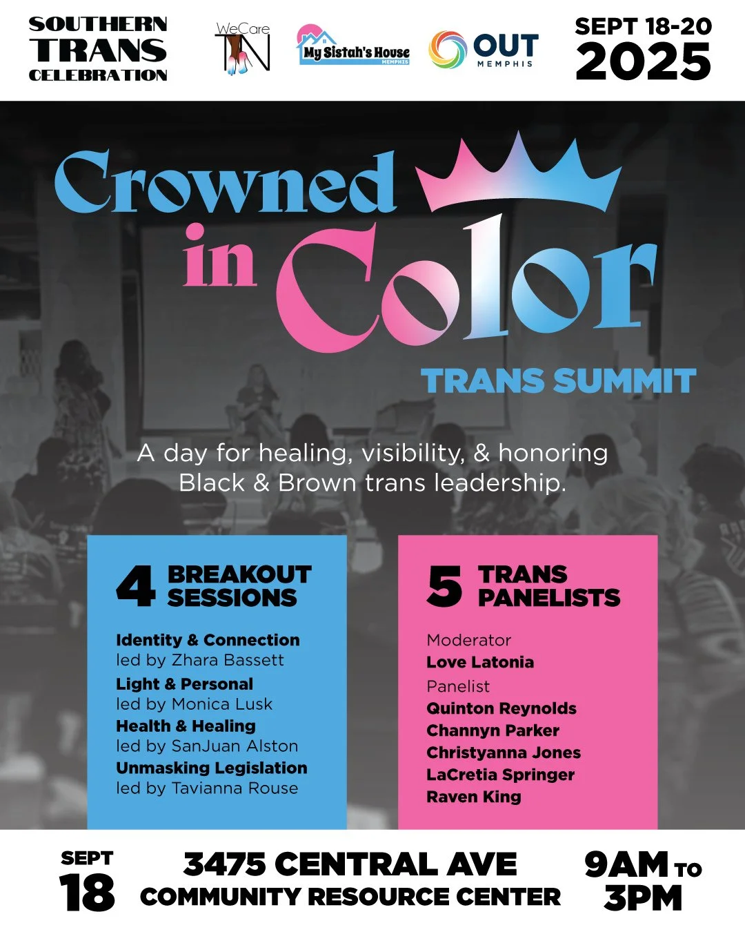 💜👑 Crowned in Color: Trans Summit is here to uplift the brilliance, beauty, and leadership of Black &amp; Brown trans folks! Join us for a full day of healing, connection, powerful conversations, and community joy.⁠
⁠
📅 Thursday, Sept 18, 2025⁠
🕘
