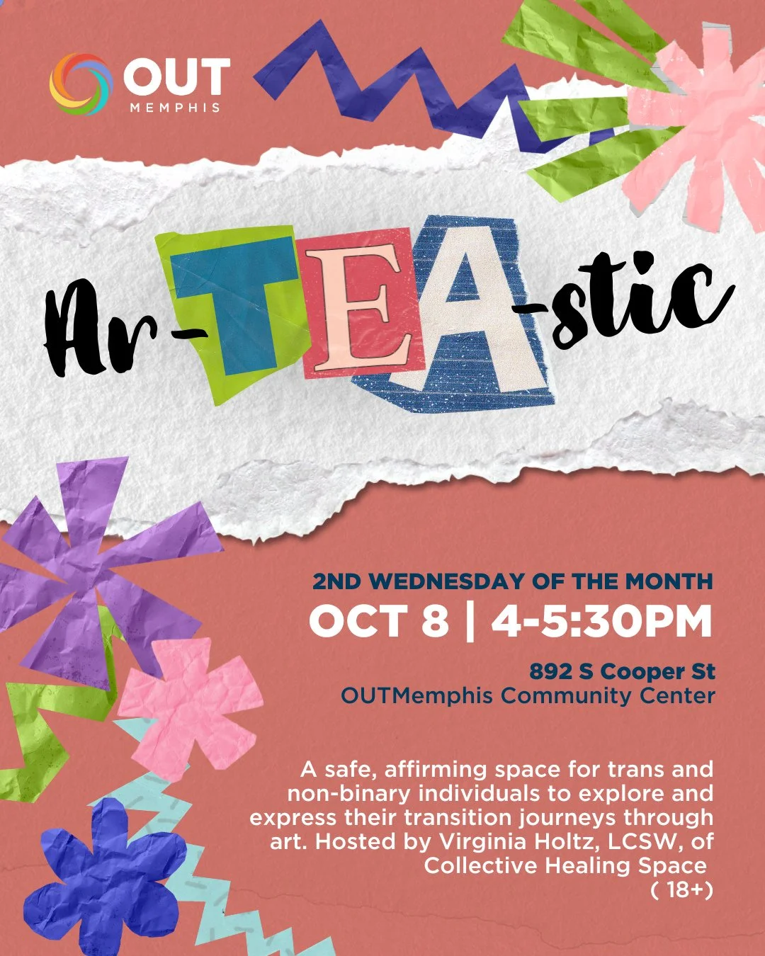 A safe, affirming space for trans and non-binary individuals to explore and express their transition journeys through art!⁠
⁠
This course centers the experiences of trans and non-binary people while remaining inclusive of all gender identities. Parti