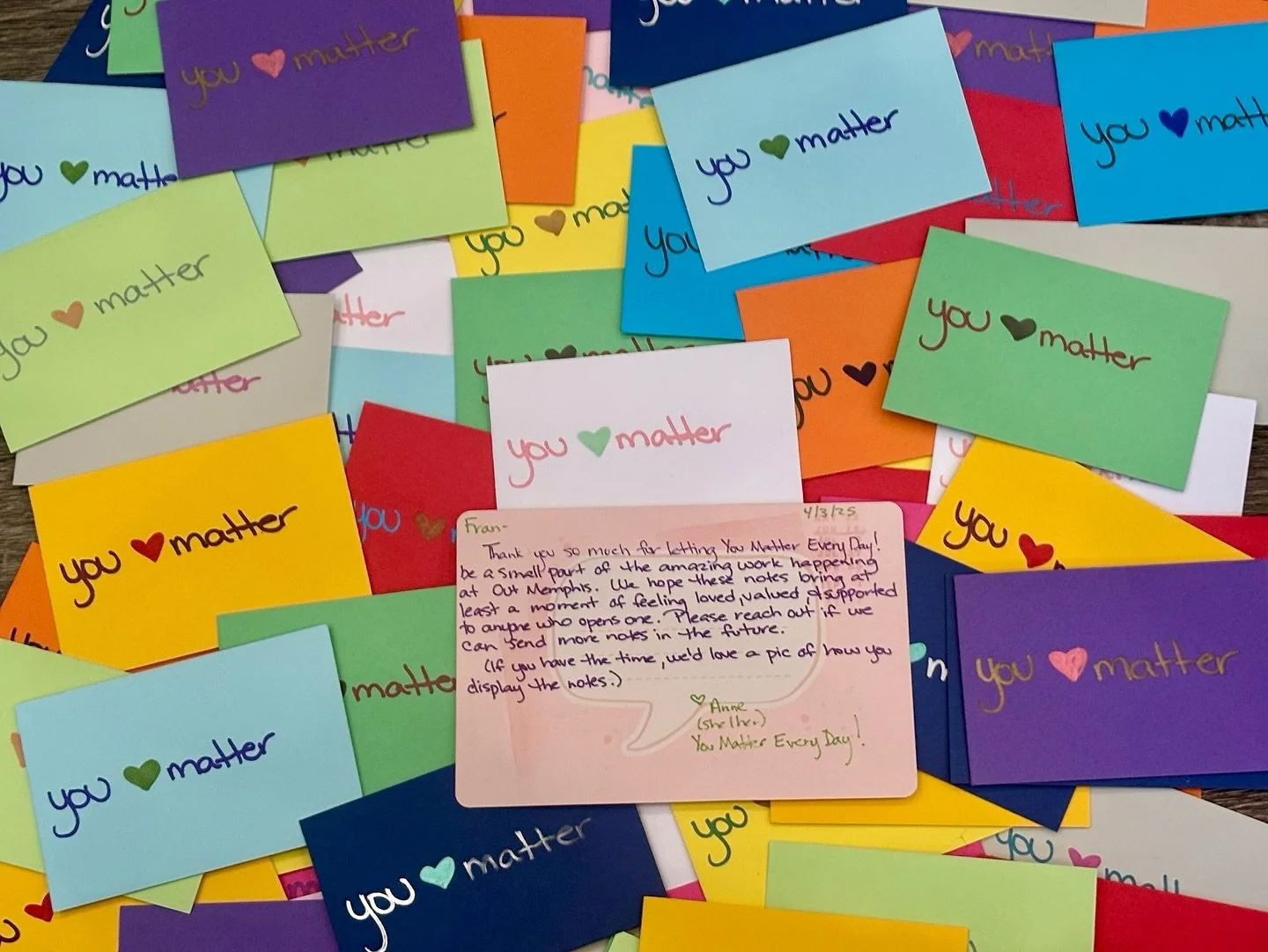 A big thanks to @you.matter.every.day for the 80 letters of support and encouragement. 💌🏳️&zwj;🌈