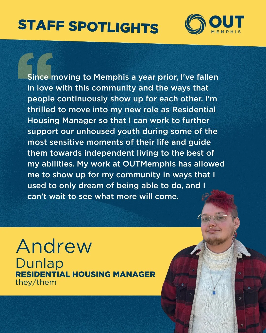 Meet Andrew our new Residential Housing Manager at the Youth Empowerment Center!