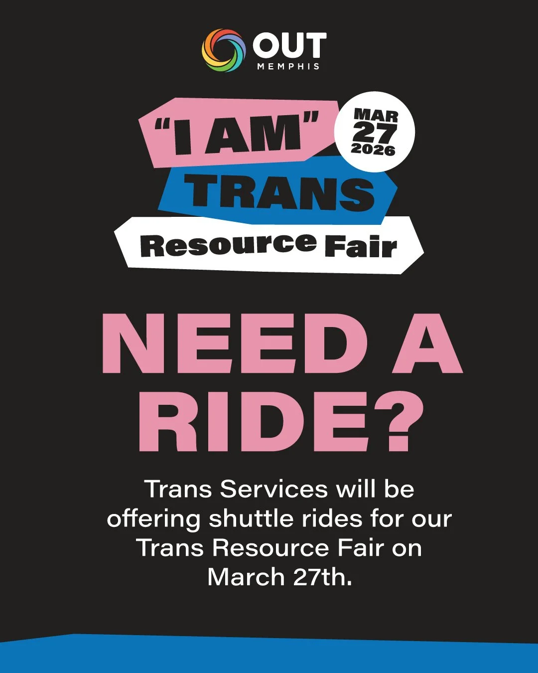 Trans Services will be offering shuttle rides for our Trans Resource Fair on March 27th. We will be offering two pick-up opportunities at 2PM &amp; 2:30PM, rides back will also be provided at the end of the event.⁠
⁠
Fill out our rideshare form to re