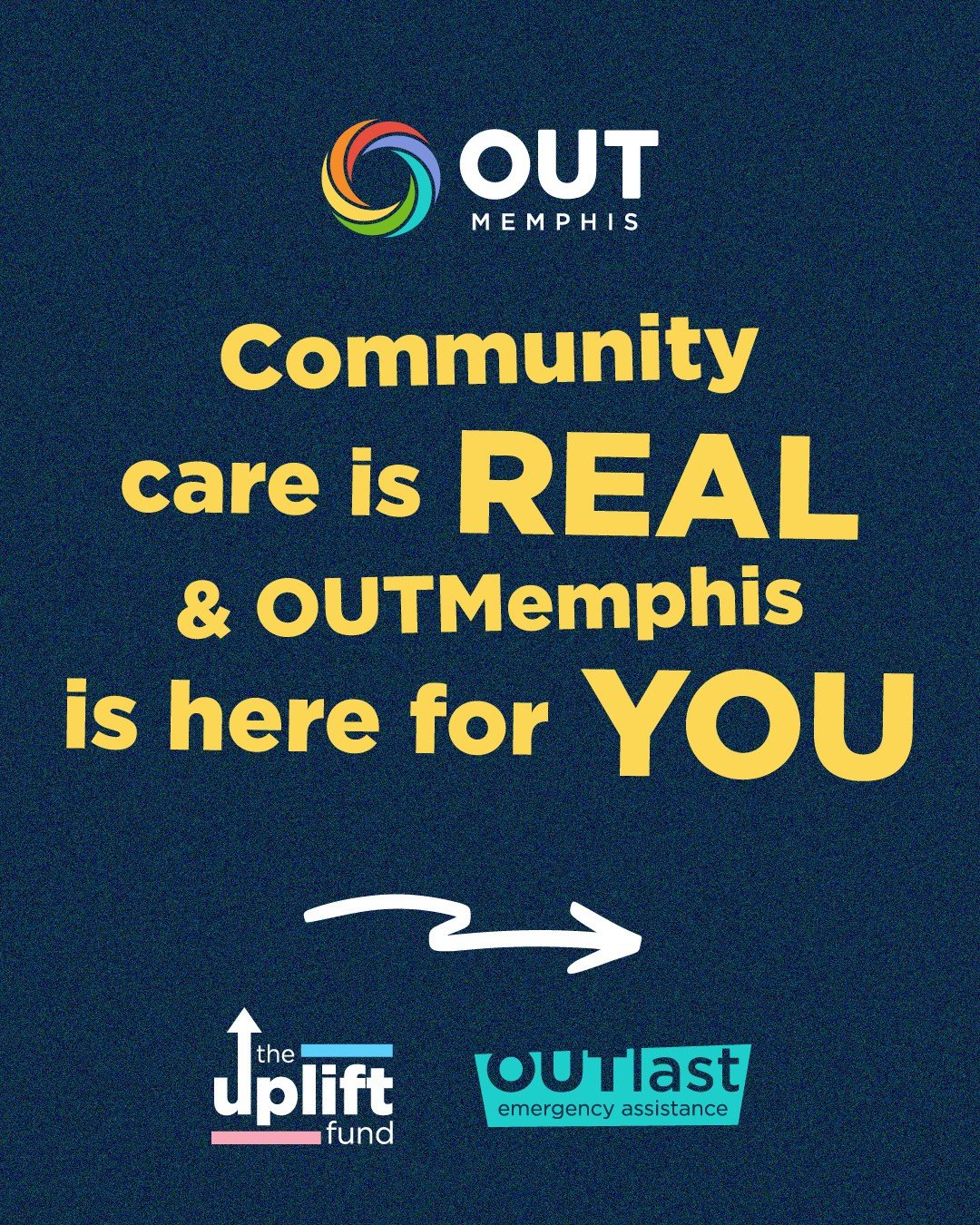 OUTMemphis is offering two assistance programs for our LGBTQ+ community:⁠
⁠
💸 The Uplift Fund⁠
A one-time $750 grant for transgender, nonbinary, and gender-expansive individuals (18+).⁠
⁠
🆘 OUTlast Emergency Assistance⁠
Up to $200 in support for LG