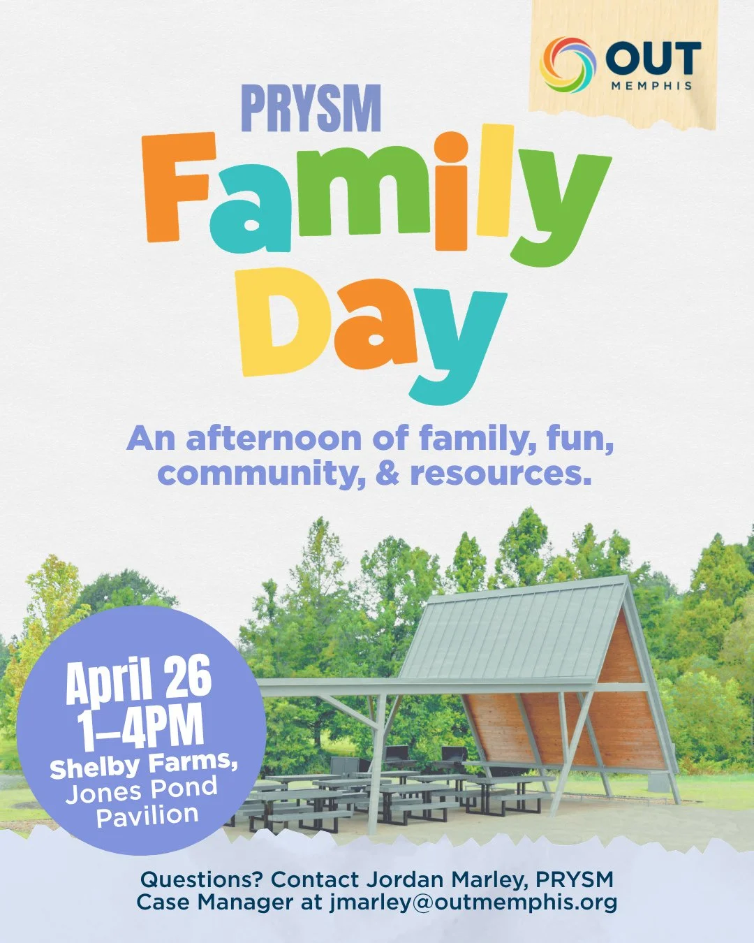 PRYSM Family Day is headed out to Shelby Farms on April 26th! Join us for an afternoon of family, fun, community, &amp; resources!⁠
⁠
We will have food, a bounce house slide, games, face painting, and a chance to meet both our PRYSM Case Manager, Jor