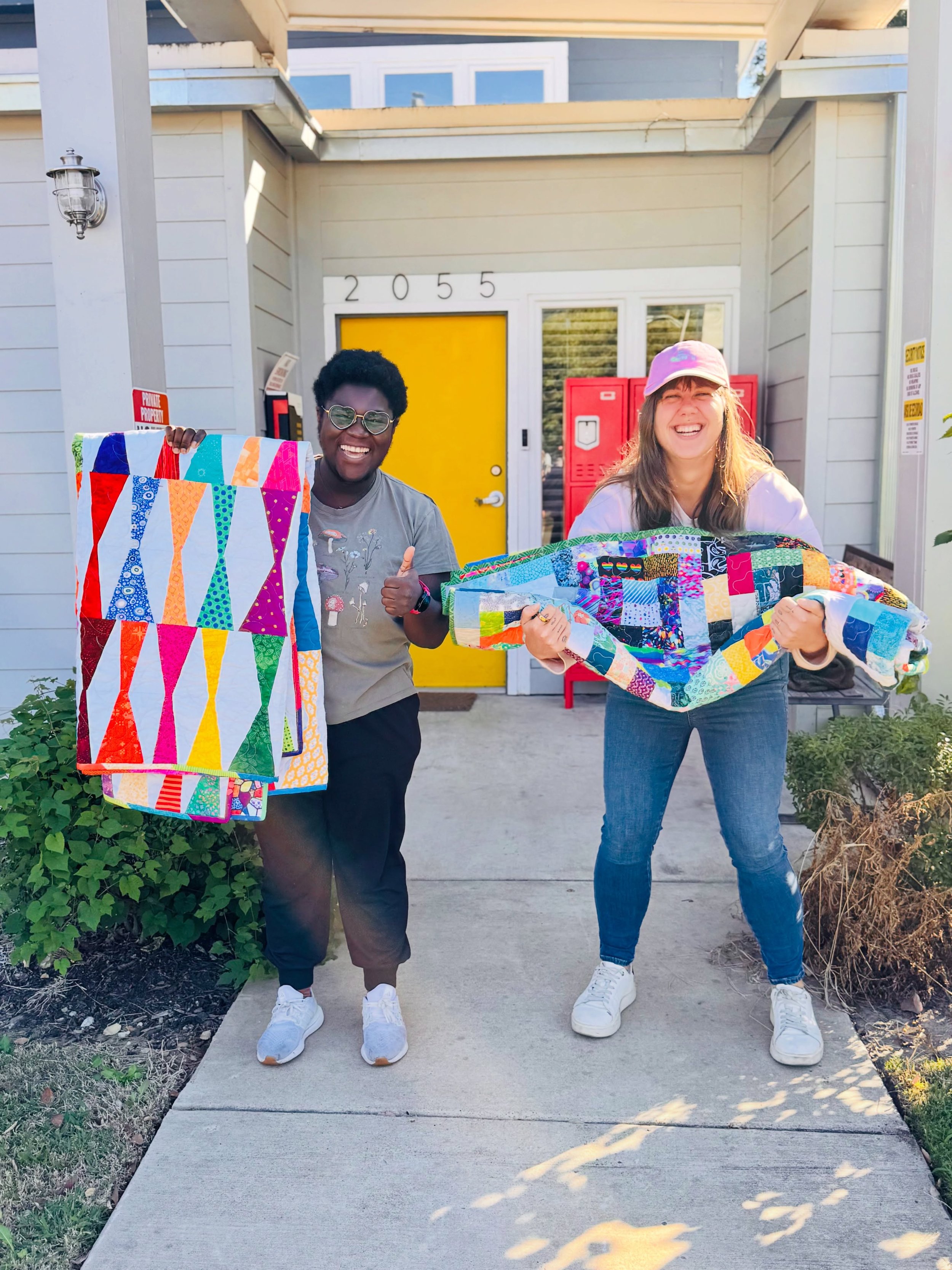 Posing with our @memphisareamqg quilts the way men pose with fish on Tinder. 

Thanks again for the beautiful donations &amp; contributing to the cozy environment at our Youth Empowerment Center!
