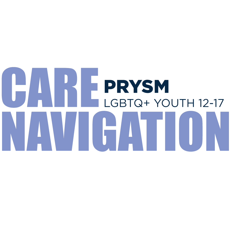 Text 'Prysm Care Navigation' in bold blue letters on a white background.