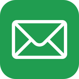 Icon of a white envelope on a green background.