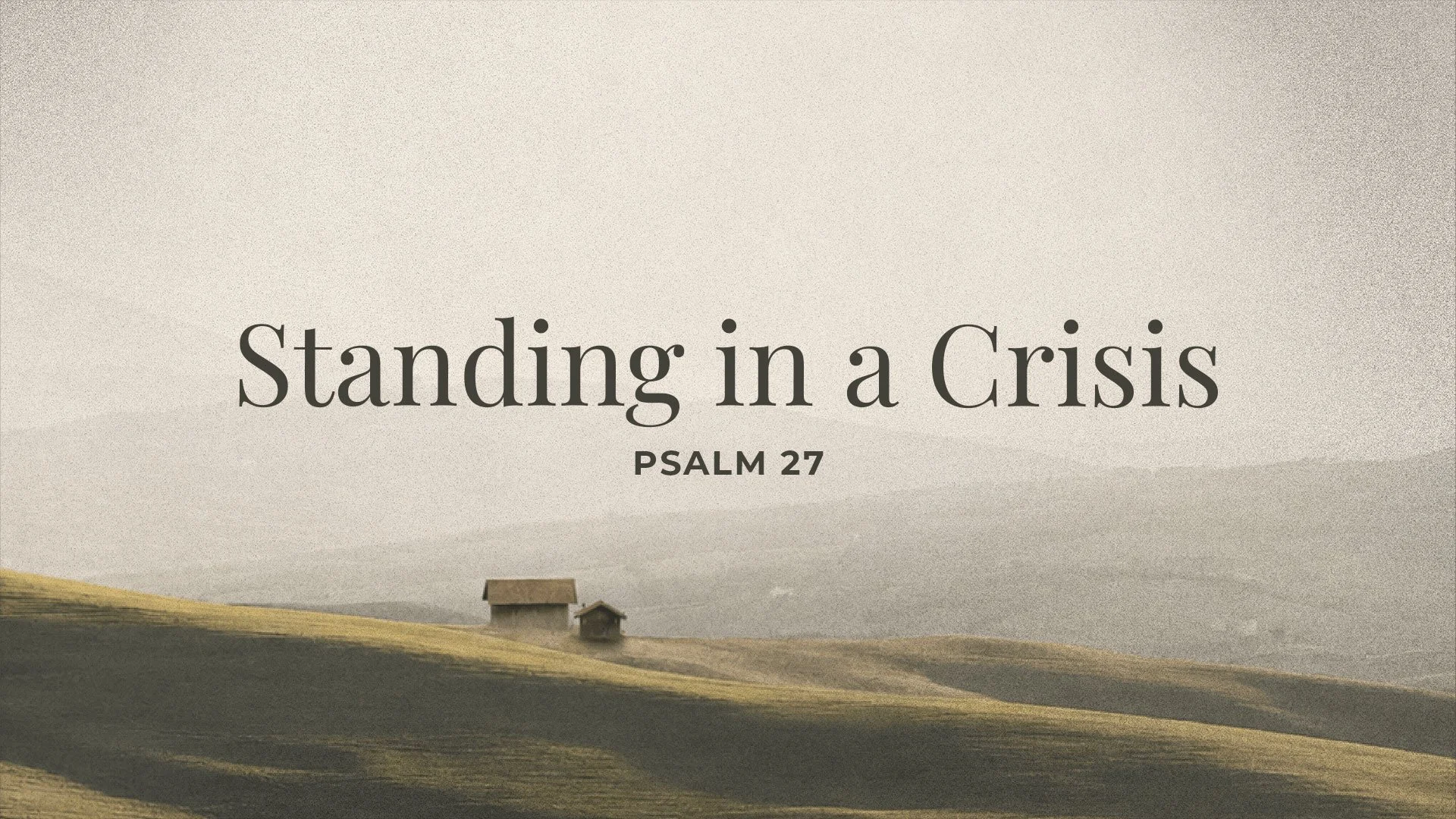Standing in a Crisis