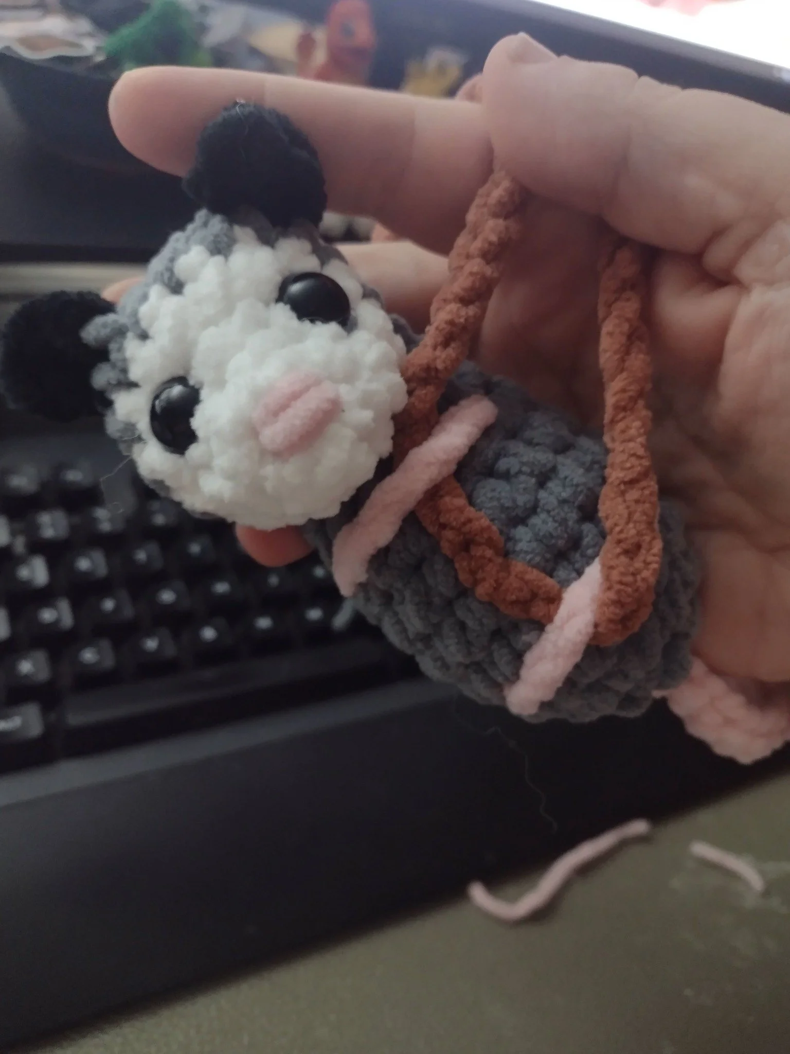 Opossum car hanger/ backpack buddy