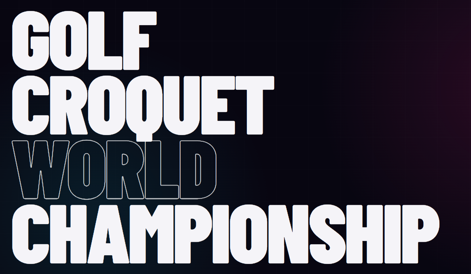 Golf Croquet World Championship 2026