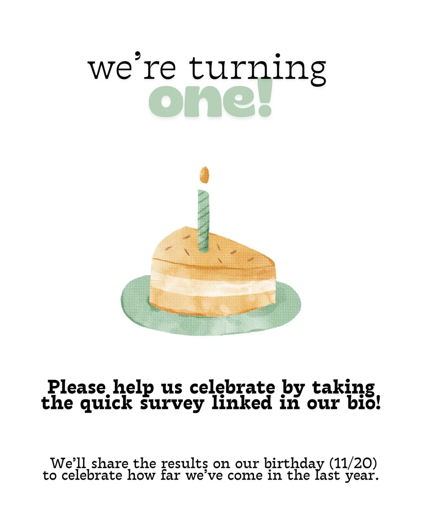 It&rsquo;s almost our first birthday!! 🎂 

In honor of this milestone, we are hoping to hear from ALL OF YOU! 

Please take 3 mins to take the quick survey in our bio to help us understand the impact The Balance Project has made on you individually,