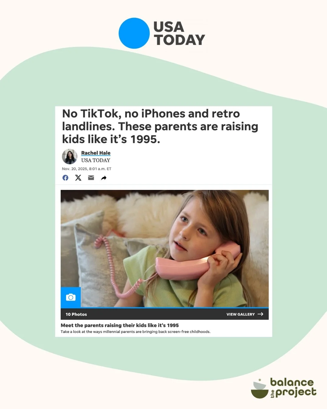 What an amazing 1st birthday present for The Balance Project! 🎁🎂

Huge thanks to @usatoday and Rachel Hale for sharing our message with your audience today! 💗

Congratulations to our wonderful Oceanport, NJ community for all of the amazing work yo