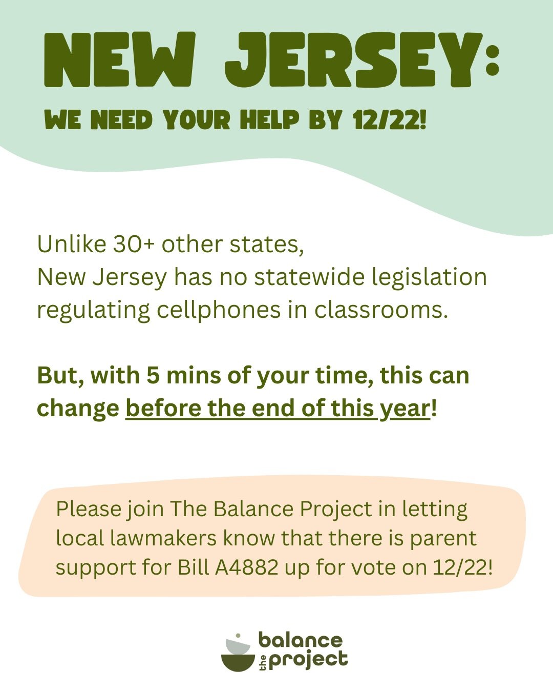 Did we take it too far with the song choice? 😂

But really, #newjersey it&rsquo;s your ✨TIME TO SHINE✨ 

We are one of the last remaining states to not have a statewide policy on limiting personal digital devices in schools. BUT &mdash; we have the 