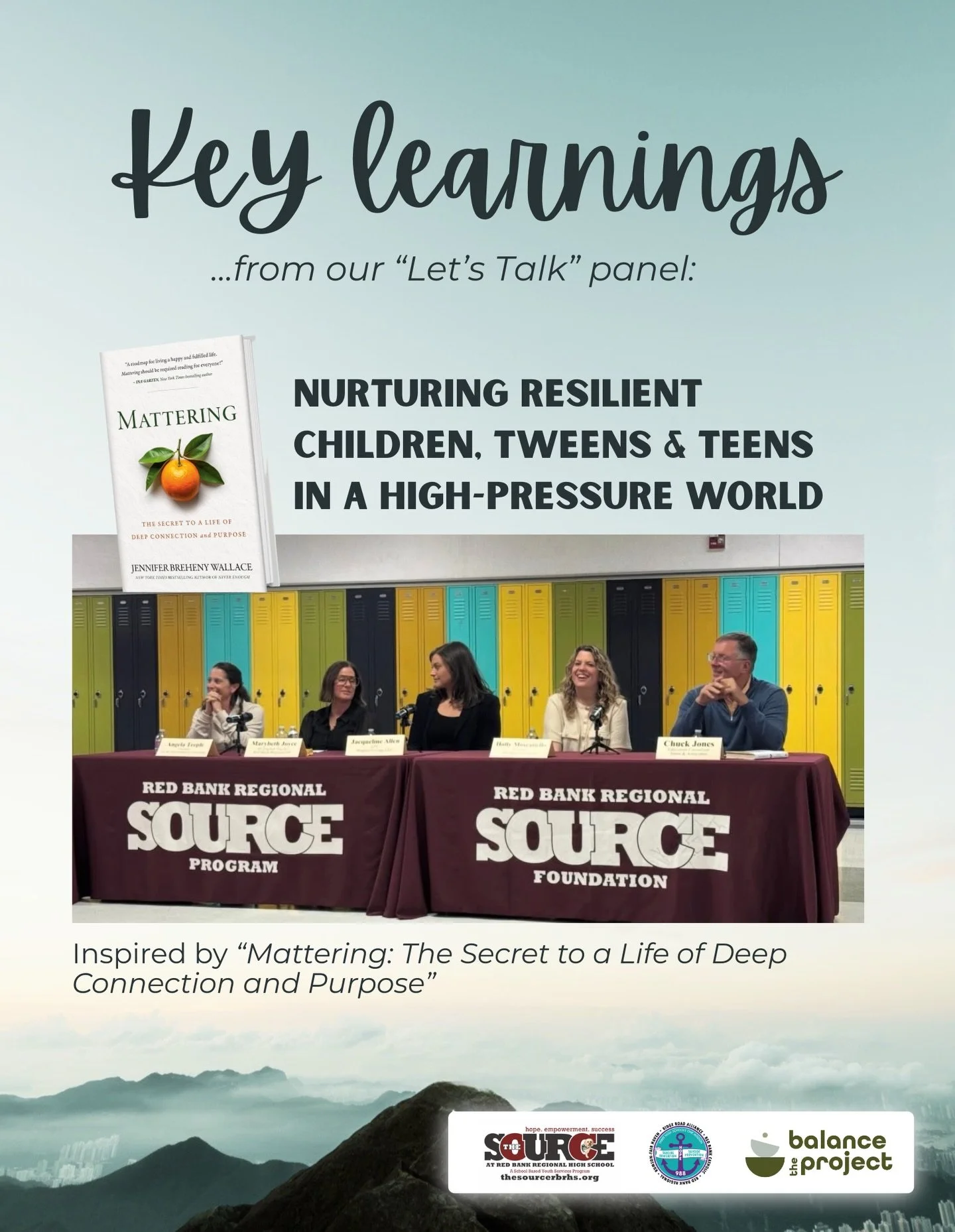 AMAZING discussion last night on the importance of &ldquo;Mattering&rdquo; as inspired by @jenniferbrehenywallace. We had so many insights from these incredible panelists spanning education, sports, mental health and higher education. 

There are tru