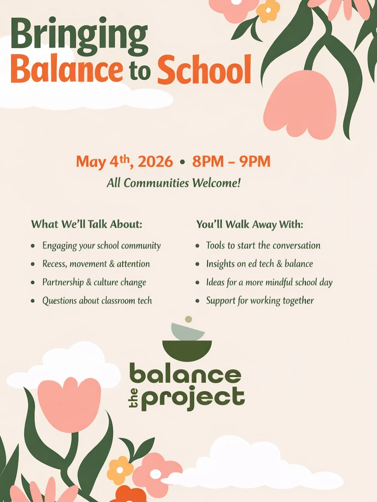 Join us this Monday night 5/4 @ 8pm ET for the kick off to our new series: &ldquo;Bringing Balance to Schools&rdquo;. 

This series will be led by Katie Dello Stritto, long-time educator, principal, parent, TBP Steer Co member and Community Lead and 