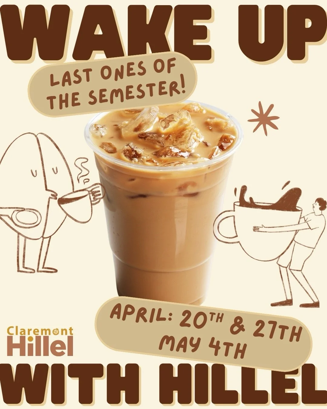 ☀️ Mondays with Hillel = WAY better ☕️ 

Wake Up with Hillel is your excuse to grab free coffee, hang with friends, and start the week right at Rev&rsquo;d Up Coffee 💥

Pull up anytime from 8:30&ndash;11:30am coffee on us 😌

Catch us at the last fe