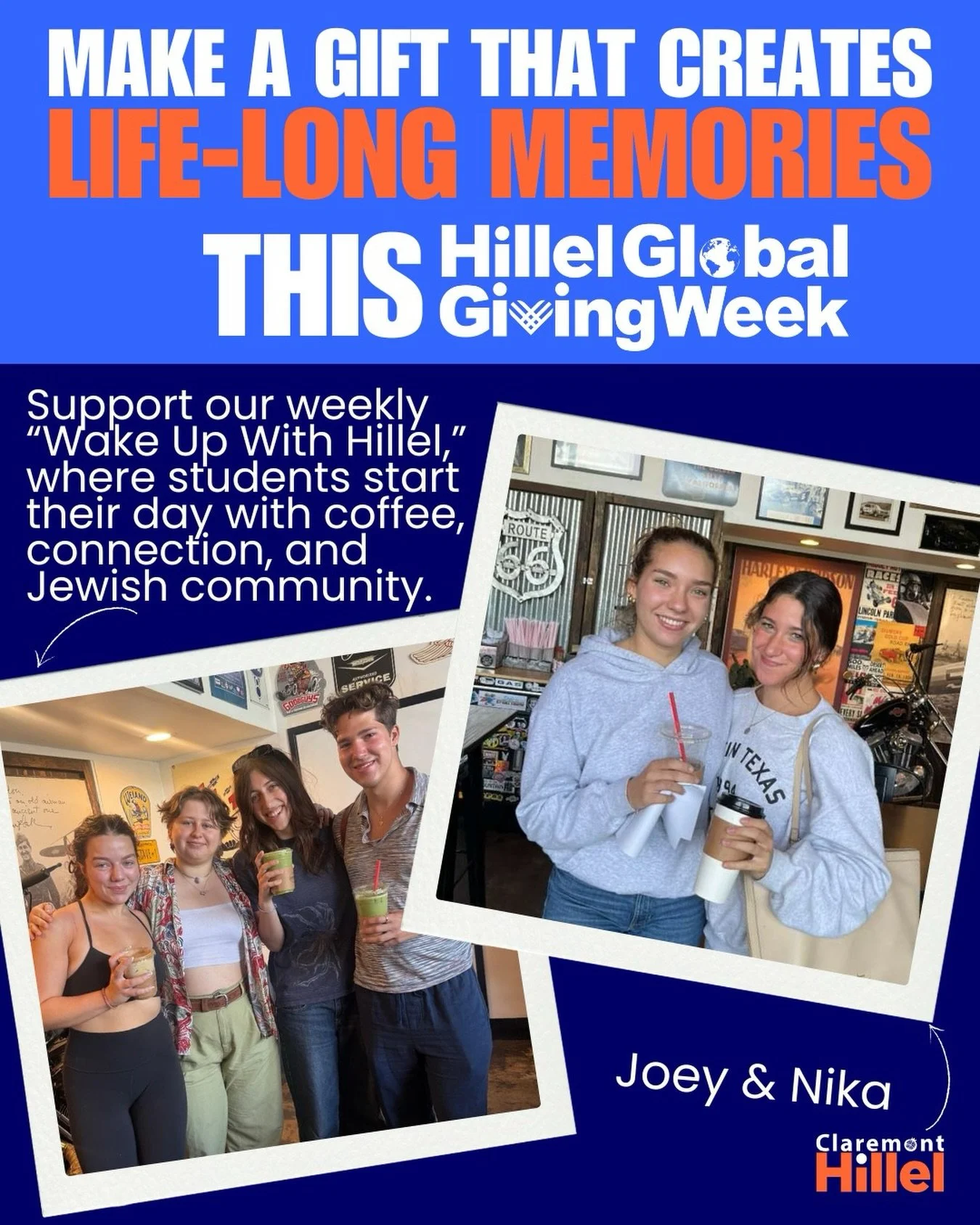 We are halfway through #HillelGlobalGivingWeek, and the support from our community has been incredible. Right now, every gift is matched dollar-for-dollar up to $30,000, and we need your help to reach our $45,000 goal to ensure our students have the 