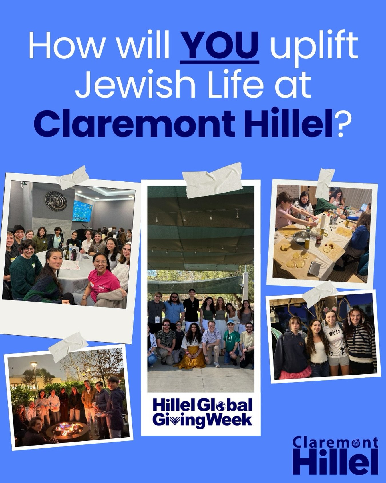 There is still time to be part of something meaningful! This #HillelGlobalGivingWeek, your gift will be matched up to $30,000, doubling your impact and helping us connect with even more Jewish Students. 

Every day, students walk through our doors lo