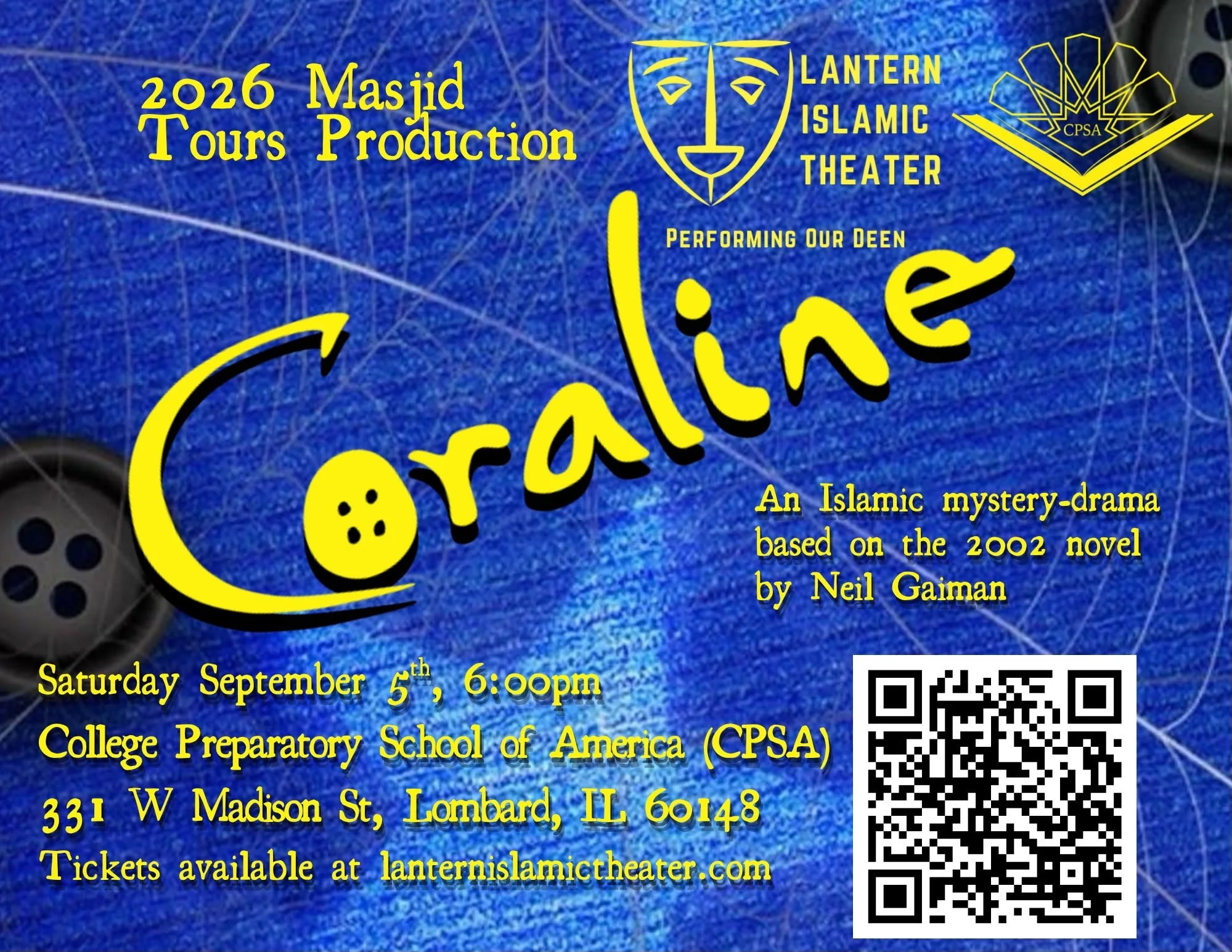Lantern Islamic Theater: Sep 5, 2026 (Saturday)
