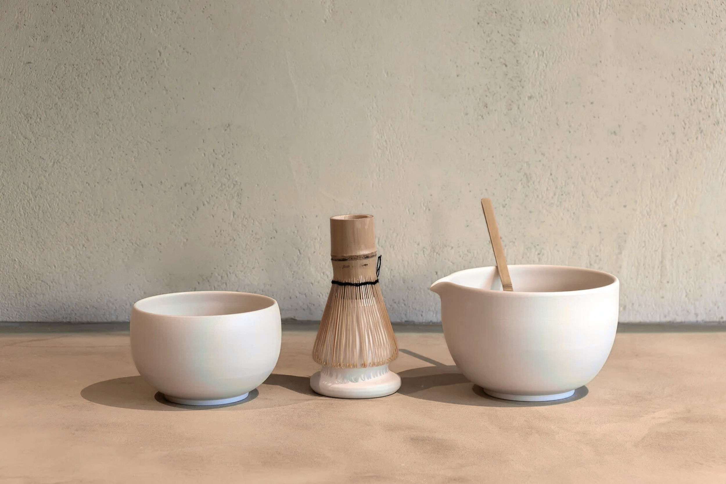 Matcha set in porcelain.  Hüseyin Artik