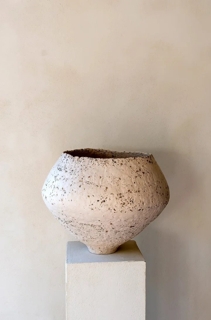 Cream Vessel with Fossil.  Sarah Jerath