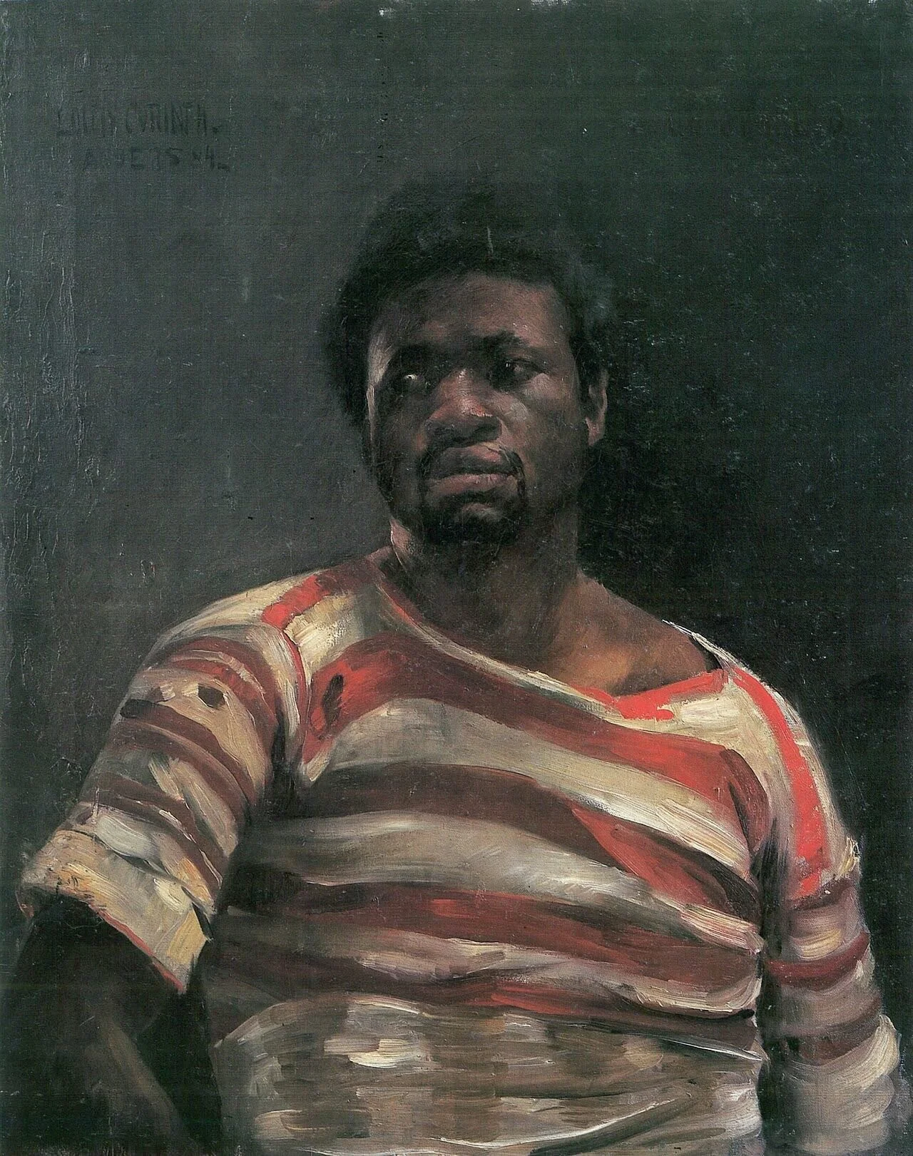 &lsquo;Othello&rsquo;, Lovis Corinth, 1884 
&lsquo;11pm Sunday&rsquo;, Lynette Yiadom-Boakye, 2011
🎯🎪🚢🥁❗️❕

The sitter here is believed to be a dock worker or sailor from Antwerp. In the title given by the artist, the figure is characterised as O