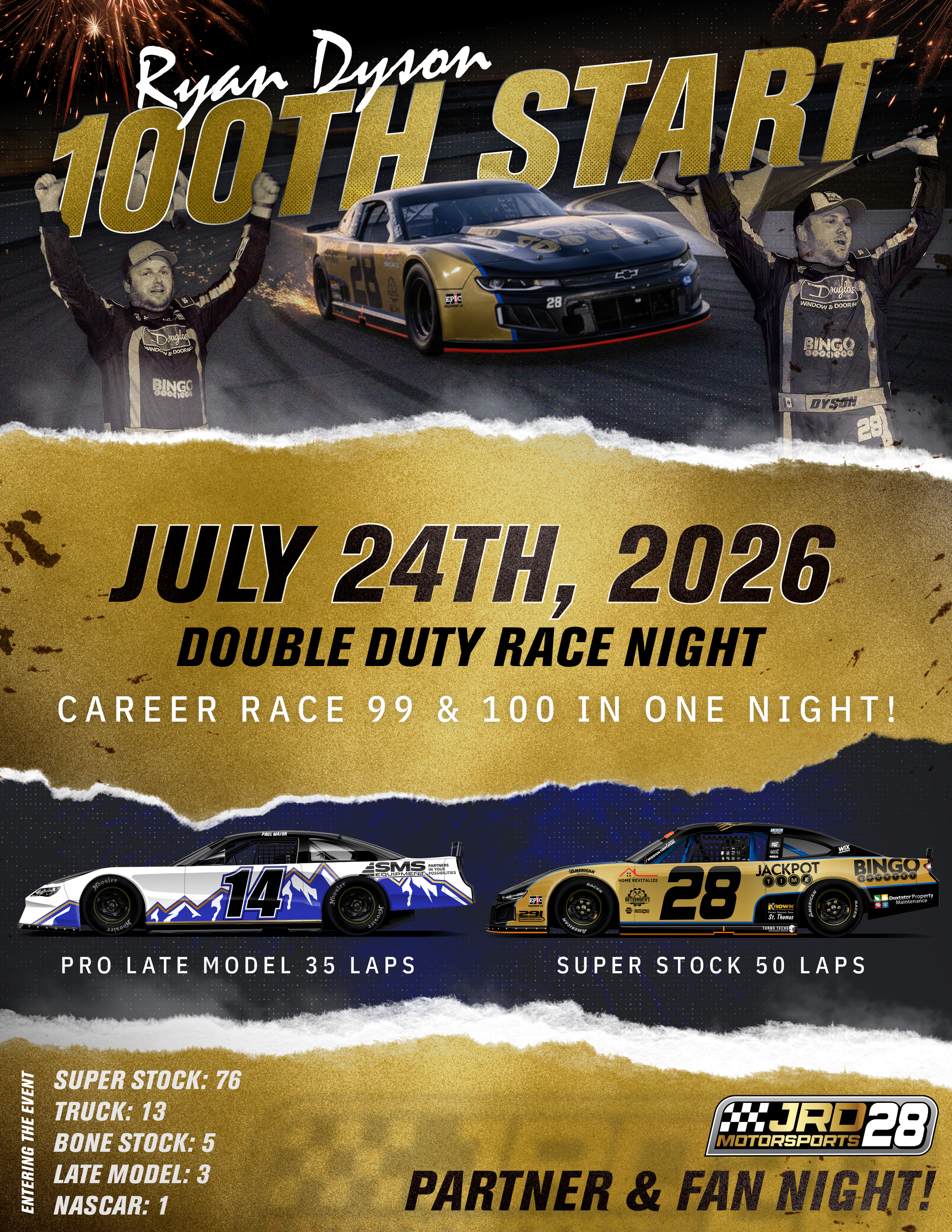 RYAN DYSON ON CUSP OF 100TH CAREER START 